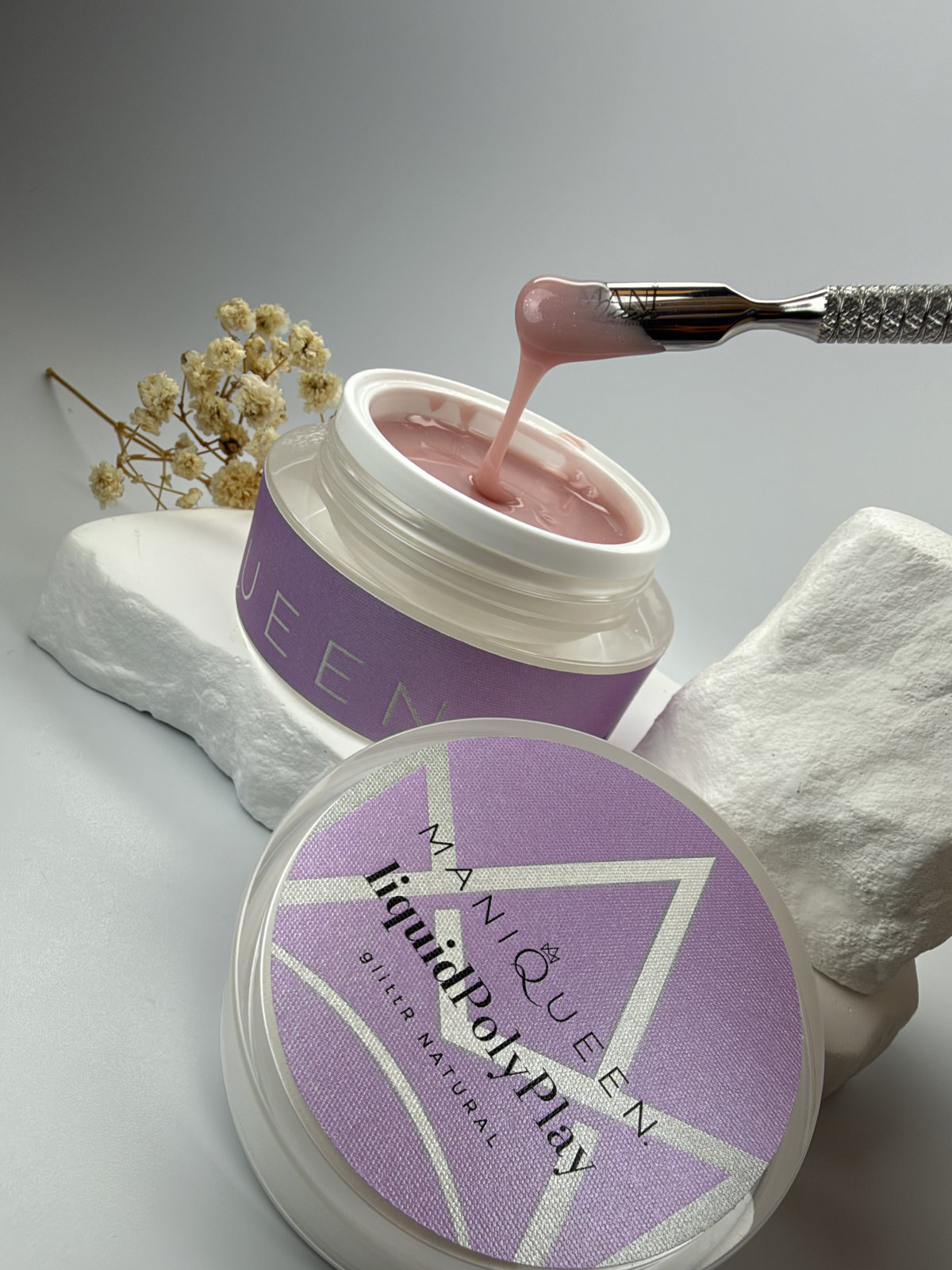 ManiQueen liquid PolyPlay glittR natural